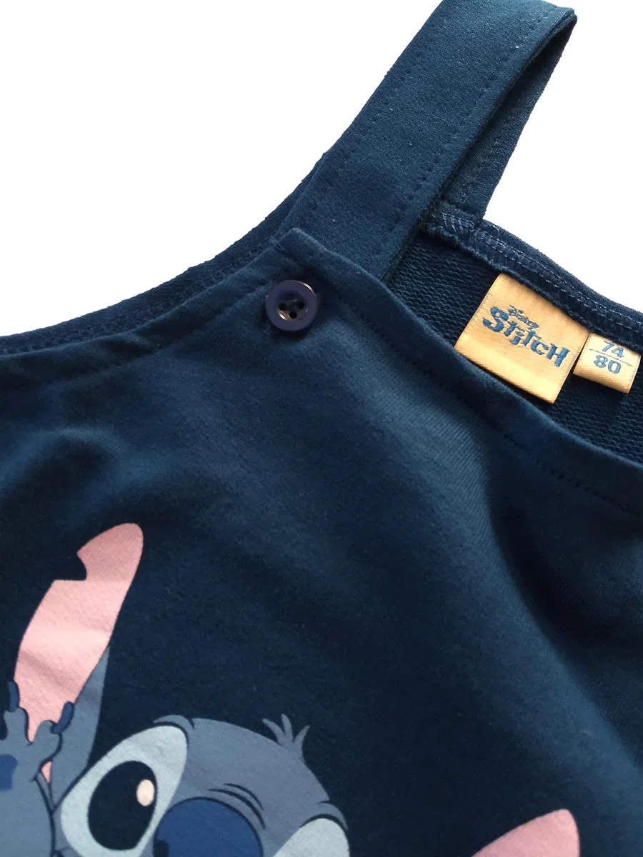 United Labels Disney Lilo & Stitch Baby Latzhose für Jungen - Stitch Hose mit Hosenträger Overall Blau
