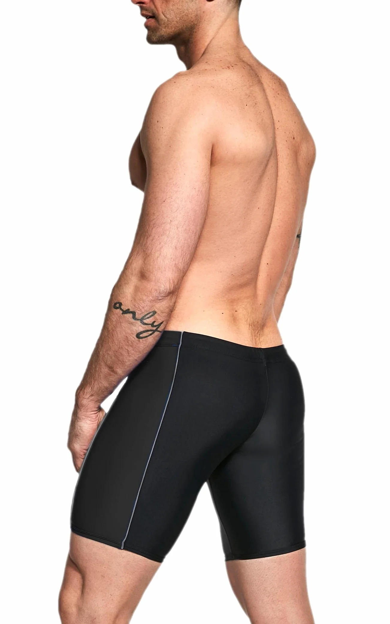 Aquarti Herren Lange Badehose mit Kontrast-Paspel Jammer