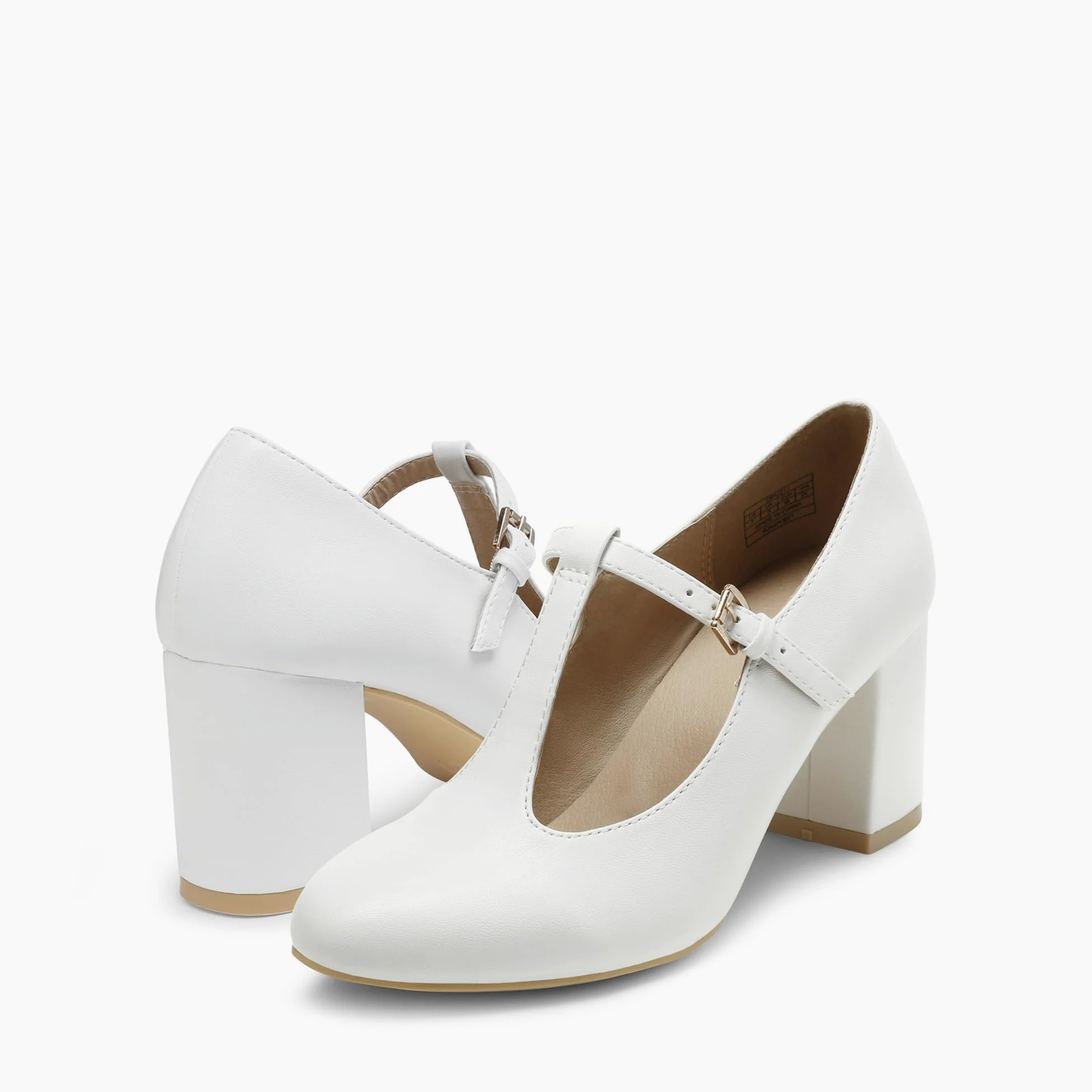 DREAM PAIRS Mary Jane Pumps mit T-Riemen, Hochzeitsschuhe für Damen