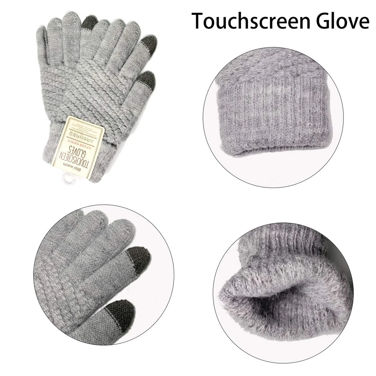CheChury Strickmütze Schal Touchscreen Handschuhe Thermosocken Set Damen Beanie Gestrickt Winter Fleece Pompom Winterschal Kombi Wintersocken Set Loop Grobstrick Kombi Sets Loop Schal Geschenk