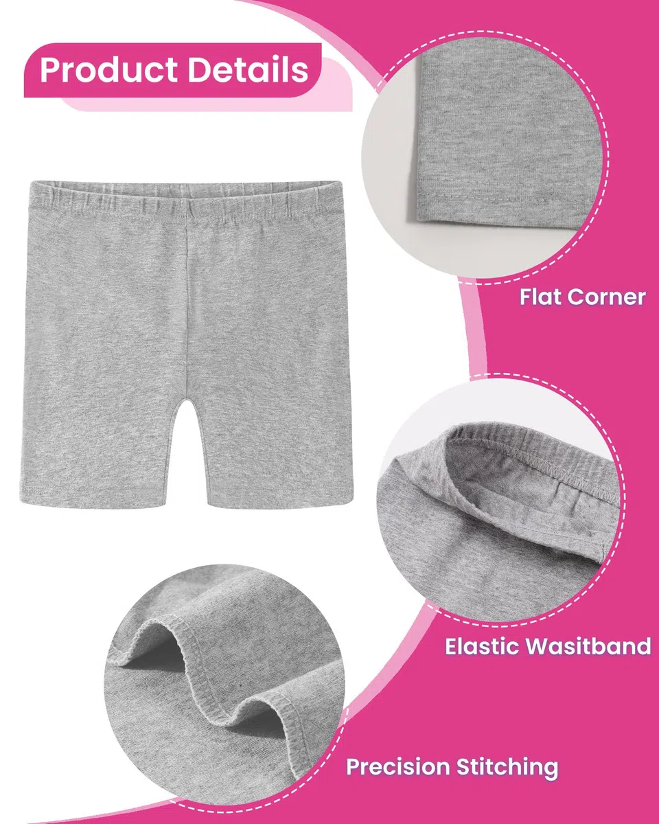 Auranso Radlerhose Mädchen Kinder Baumwolle Kurze Hose Shorts Leggings Unterhosen 6 Paar 5-14 Jahre Mehrfarbig 4 9-10 Jahre