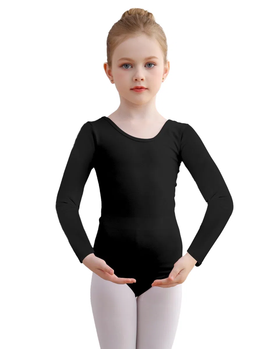 Ballettanzug Mädchen Ballett Trikot Baumwolle Langarm Ballett Body TanzBody Turnanzug Gymnastikanzug für Kinder Damen Größe 110-160