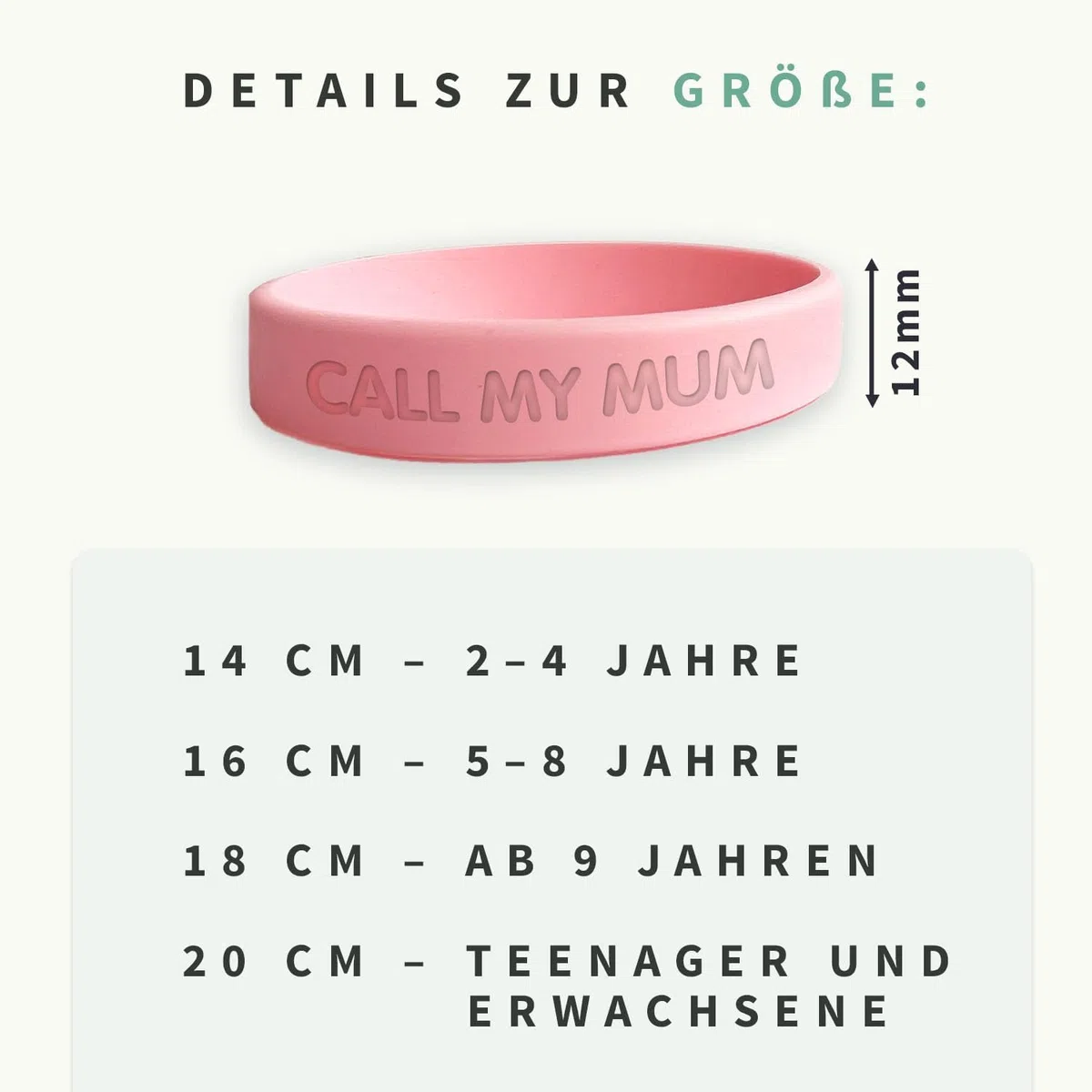 Gutmarkiert – Personalisierbares SOS-Armband für Kinder aus Silikon, graviert mit Name & Telefonnummer – wasserdichtes Notfallarmband für Kinder, besonders langlebig – Farbe wählbar