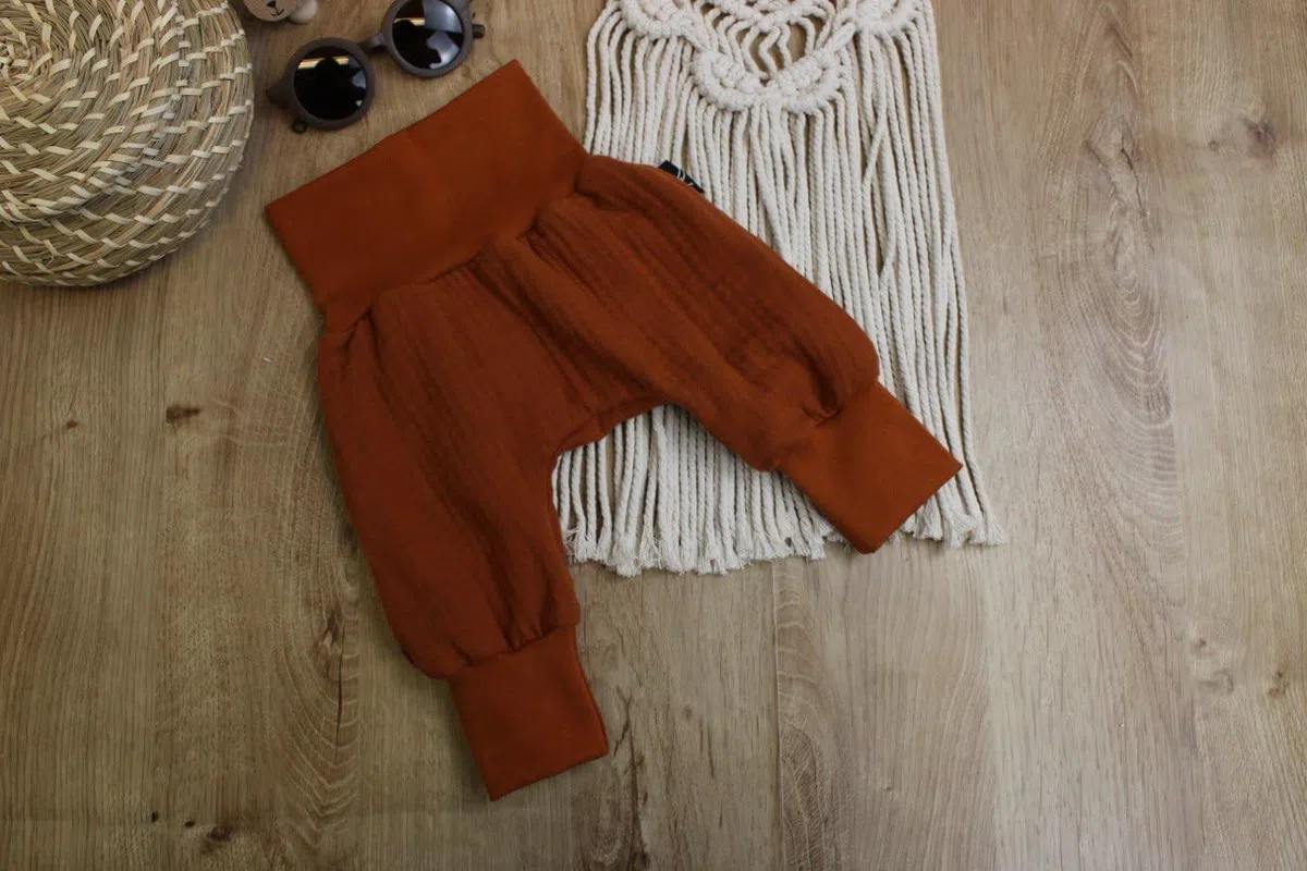 Anna Karinna Kids Pumphose Musselin Kinder Hose Baby Bio Baumwolle Sommer Junge und Mädchen Größen 62-116