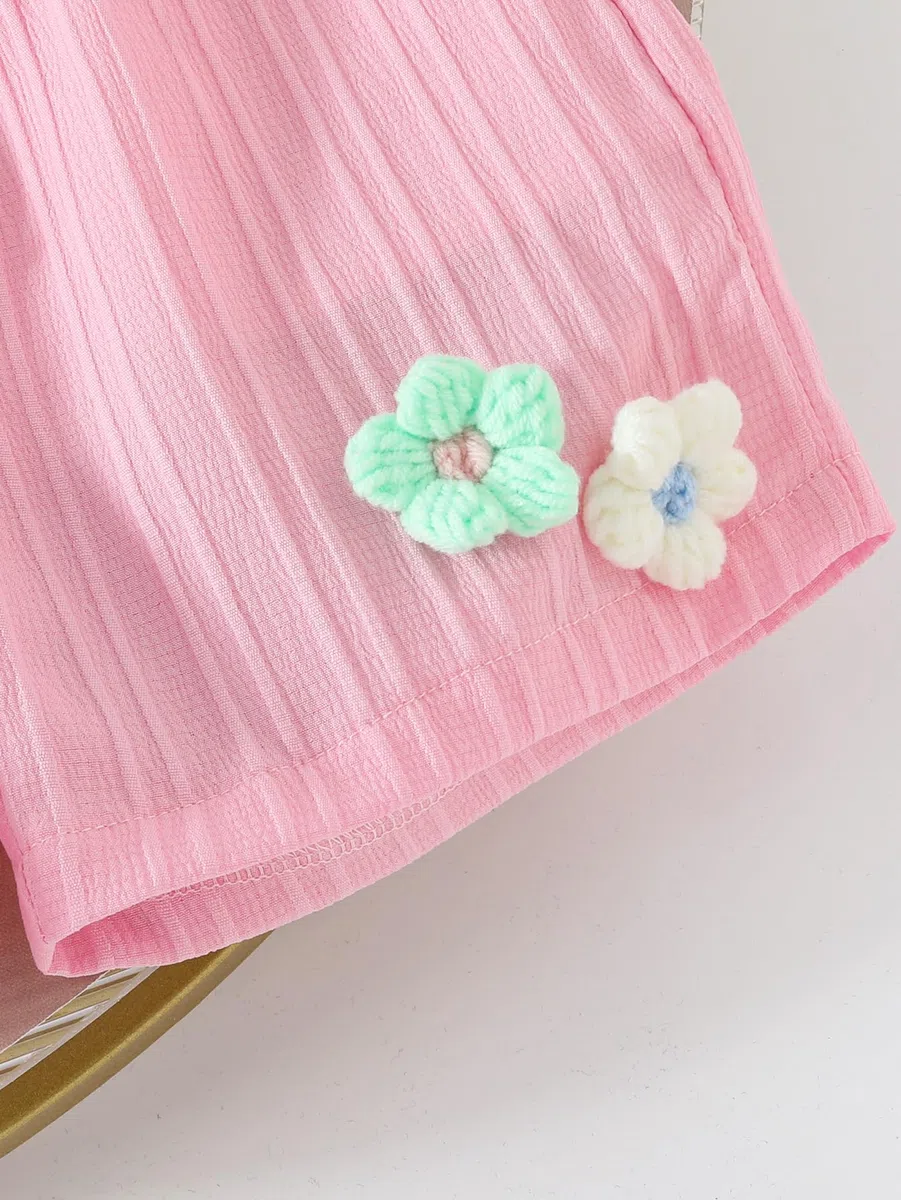 Kleinkind Baby Mädchen Kleidung Blumen Rüschen T-Shirts Tops Shorts Süße Sommer Kleidung Sets