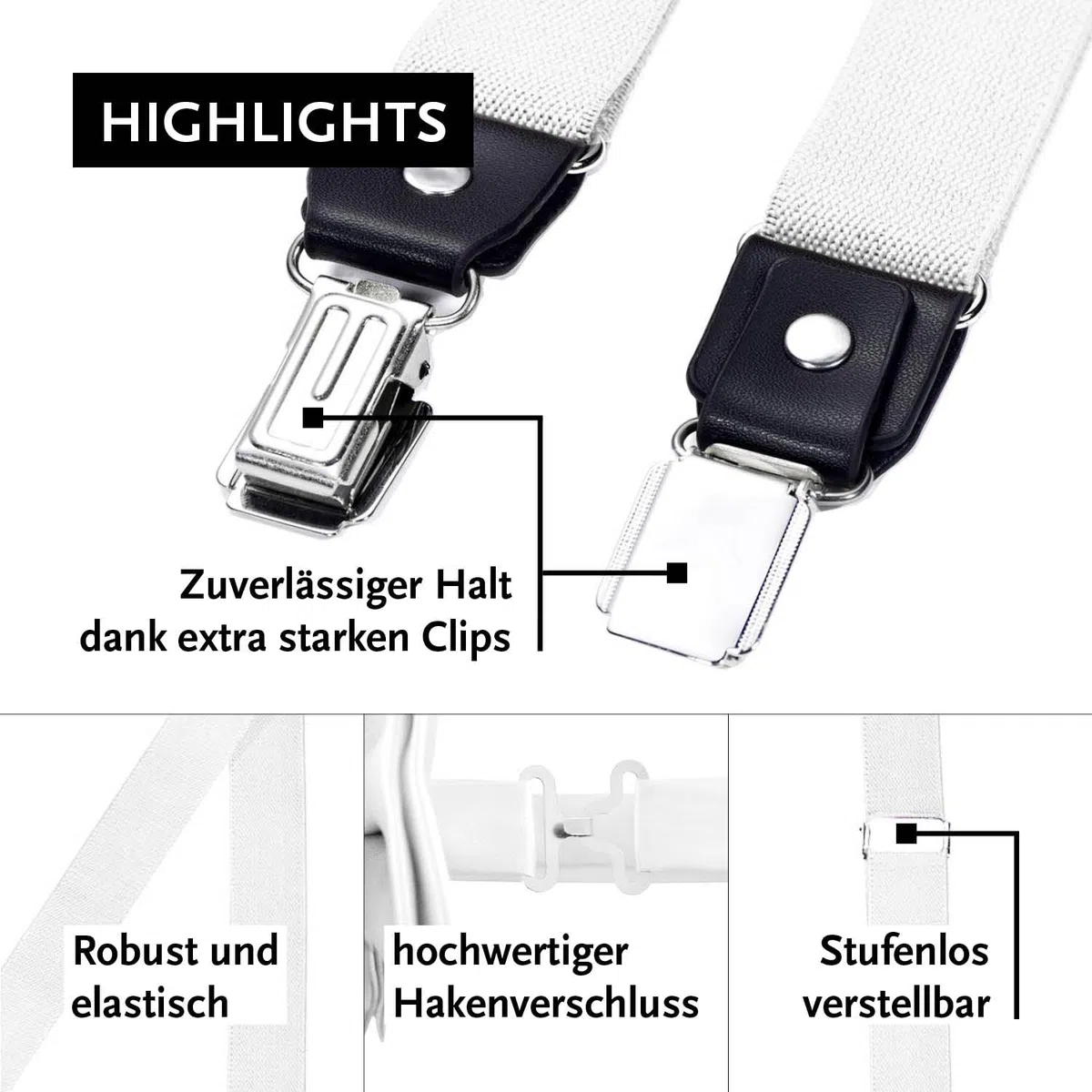 DonDon Hosenträger und Fliege Set für Damen und Herren, Y-Form, 2,5 cm breit, handgefertigt - Elegantes Accessoire für Hochzeit, Party, Smoking