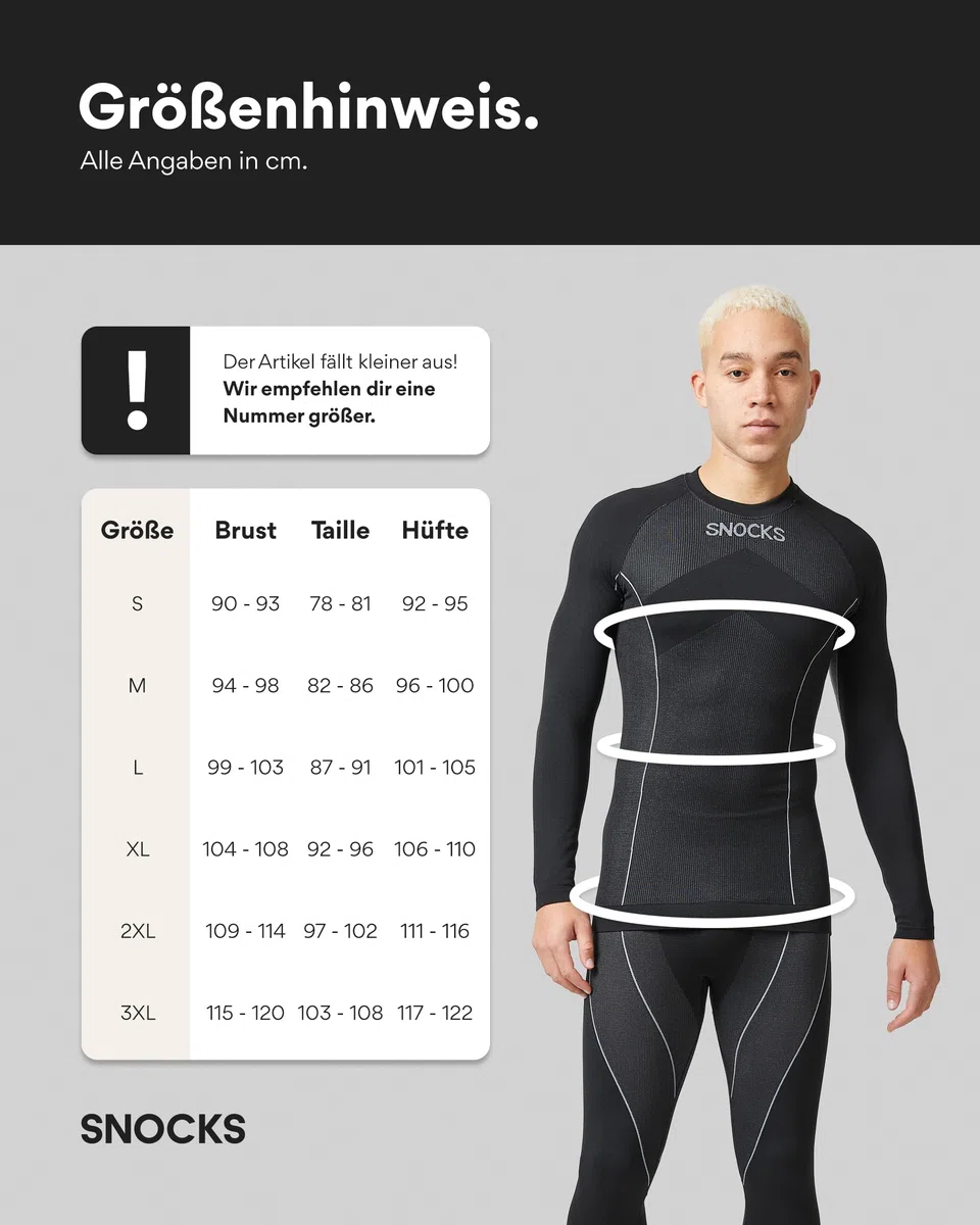 Snocks Thermounterwäsche Herren extra warm enganliegend schnelltrocknend atmungsaktiv Gr. S-3XL Skiunterwäsche