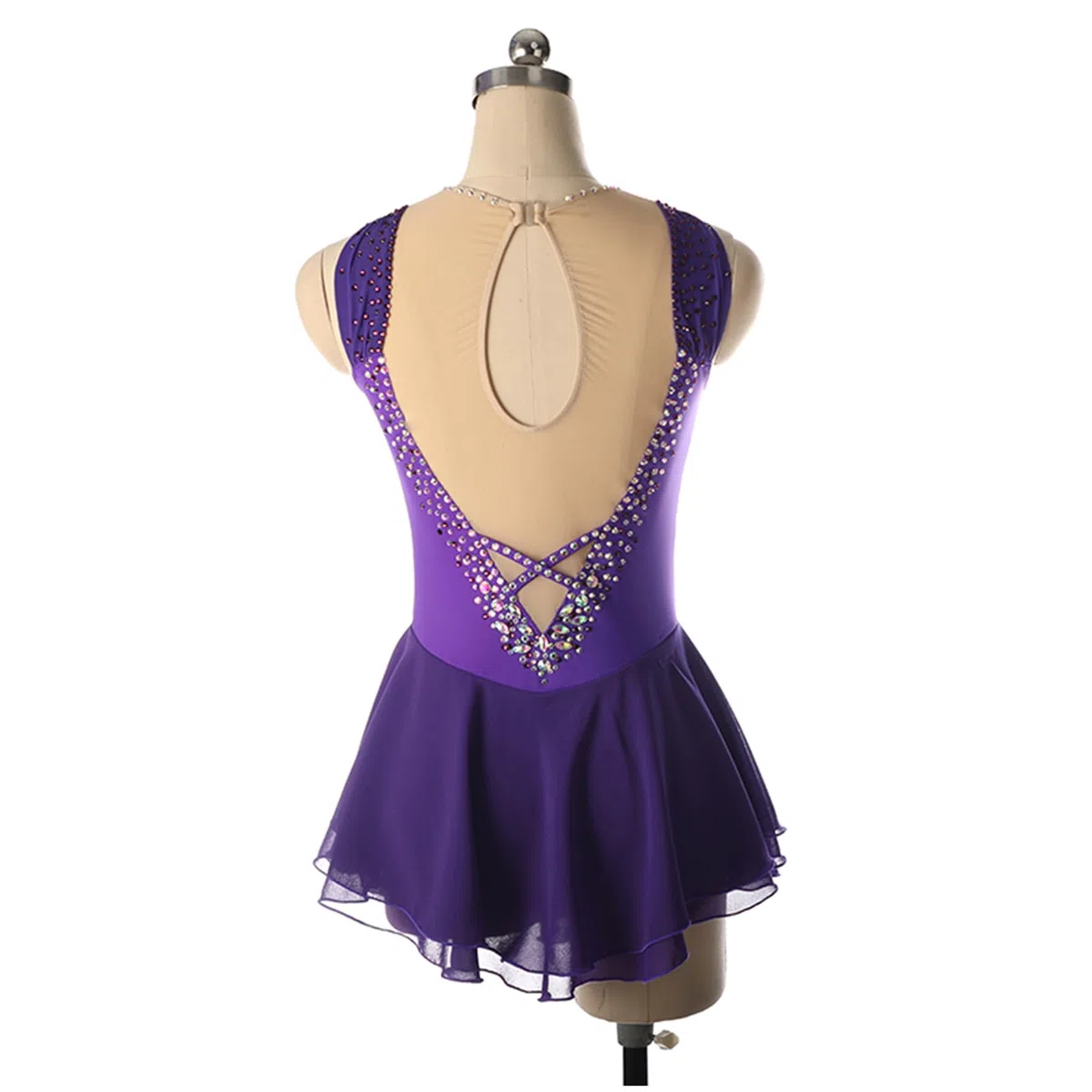 Damen Eiskunstlauf Kleid Weiß Ärmellos Strass Gymnastik Activewear Wettbewerb Training Schwarz