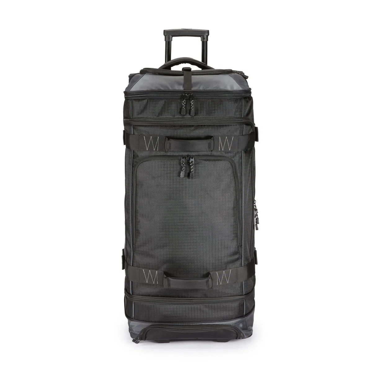 Amazon Basics Reisetasche mit Rollen, 137L, Leichter und Langlebiges Trolley aus Ripstop-Gewebe, Großes Fassungsvermögen mit Teleskopgriff, Ideal für Reisen, Arbeit und Freizeit, Schwarz