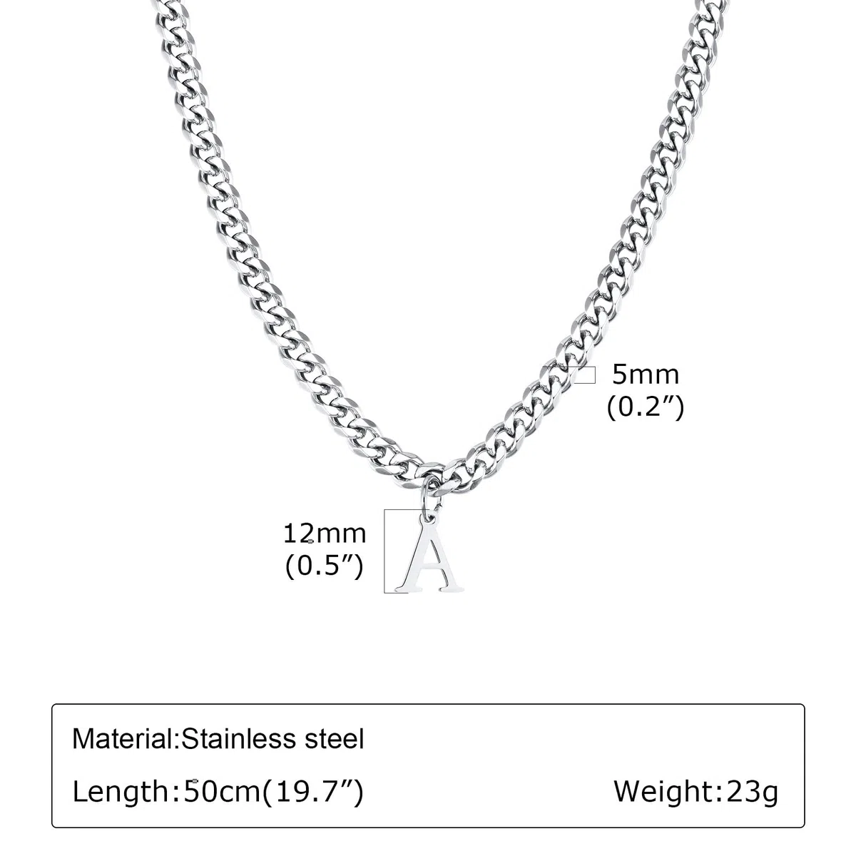 Halzketten Männer Silber, Edelstahl Halskette Herren Halskette Mit Alphabet-Anhänger Halsketten Mit Anhänger Herren Schmuck Geschenke