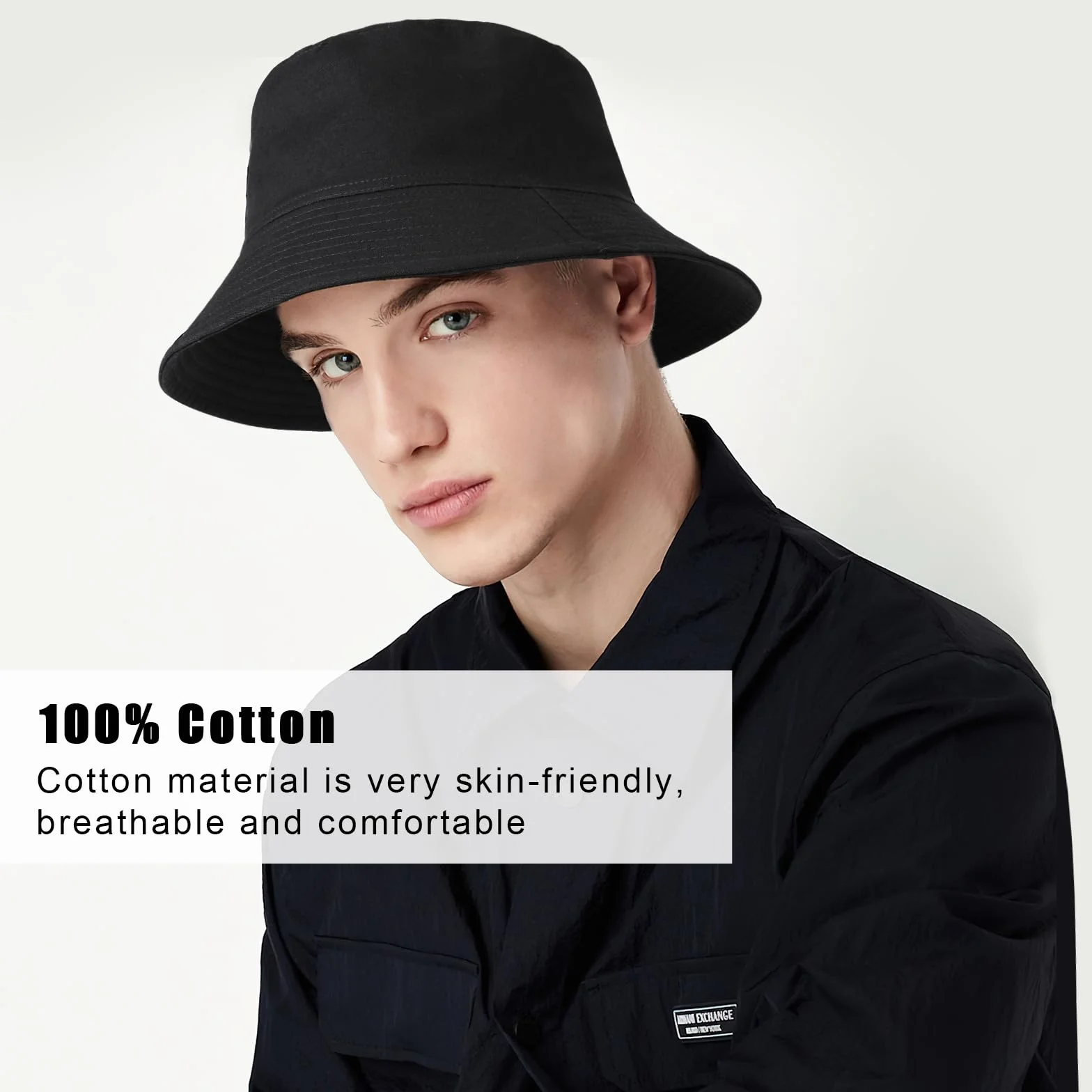 TAGVO XXL Fischerhut für Damen Herren, UPF50+ Reversibel Bucket Hats für Großen Kopf, Beidseitigen UV-Schutz Baumwolle Sonnenhut mit Breiter Krempe