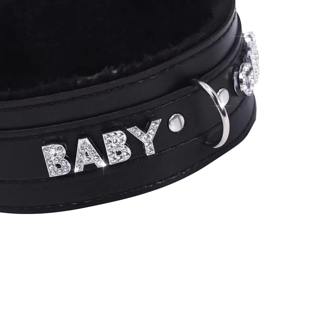 Paloli Rosa Choker Halskette für Frauen aus Leder – Fluffy Punk Leash, Gothic Cosplay & Sexy Schmuck