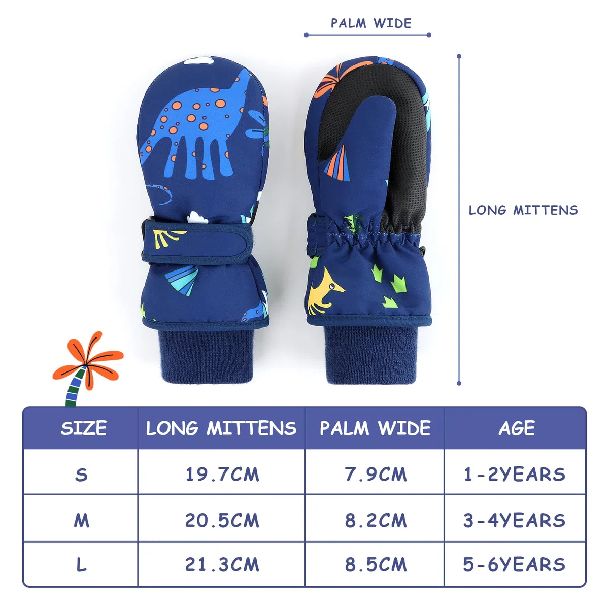 JANGANNSA Baby Gloves Winter Children's Mittens Baby Boy Girl Waterproof Gloves Unisex Outdoor Gloves Ski Gloves 1-6 Years
