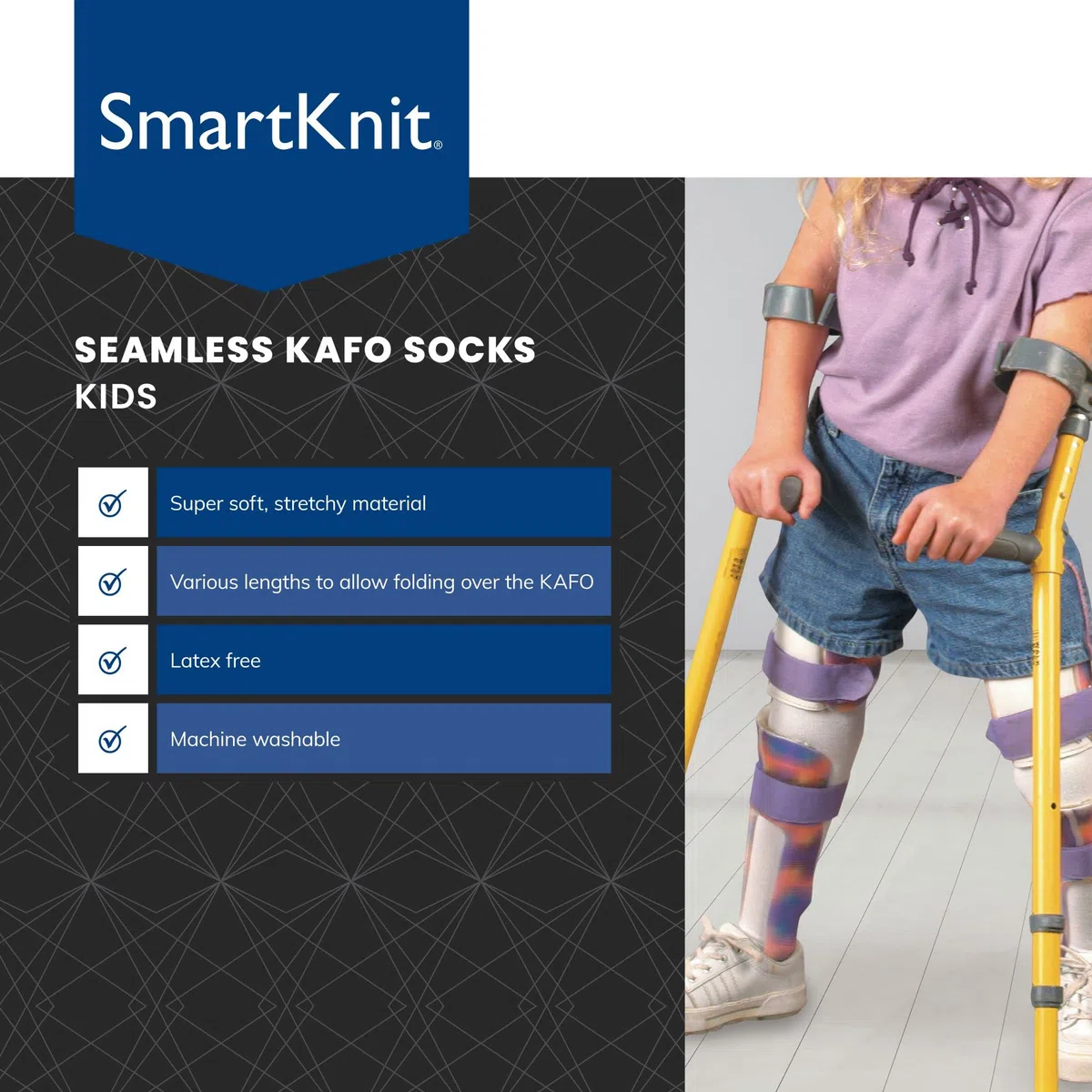 Kids Seamless KAFO Interface Socks