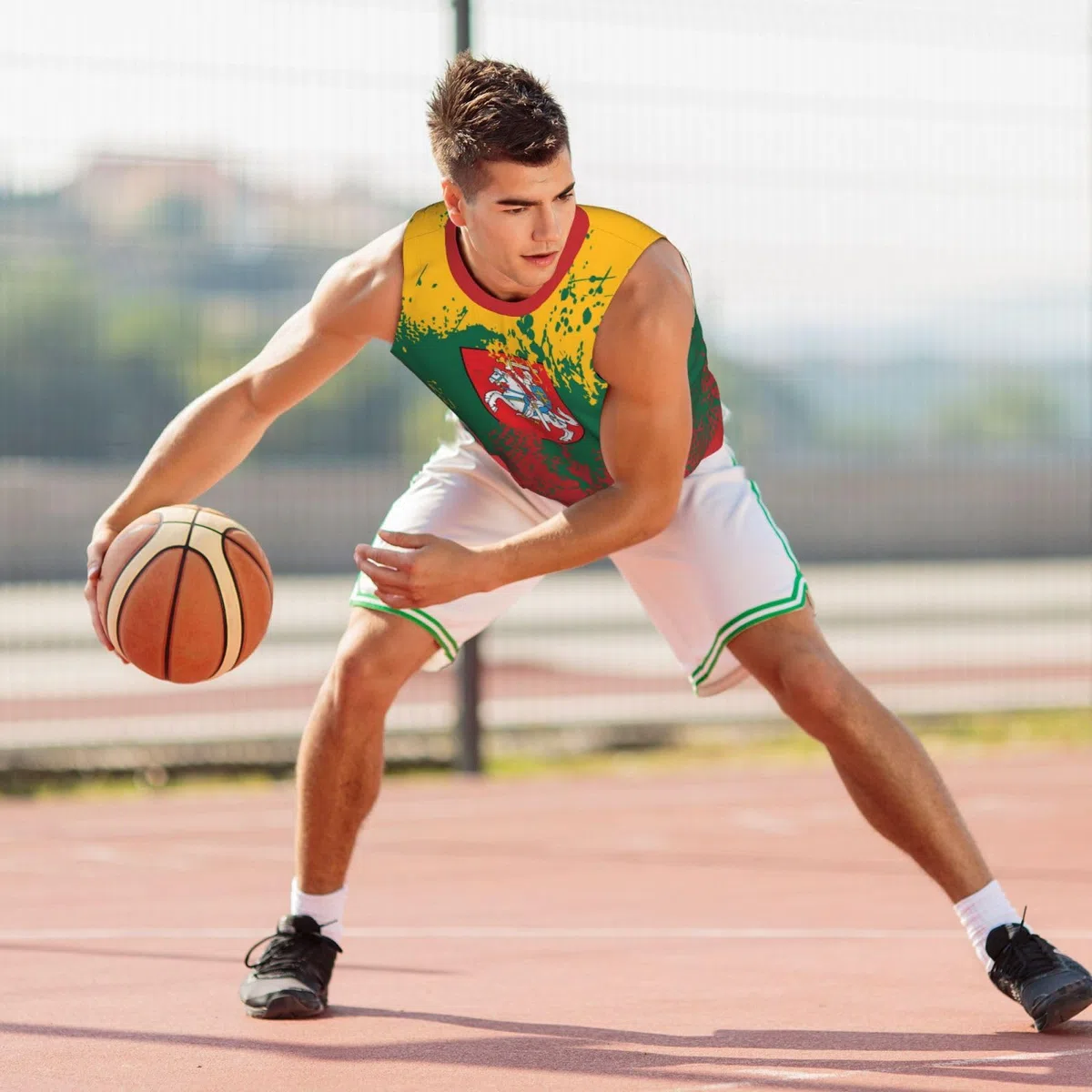 Basketballtrikot mit Litauen-Flagge, Team-Up-Sport, 3D-Volldruck-Design, Trikots