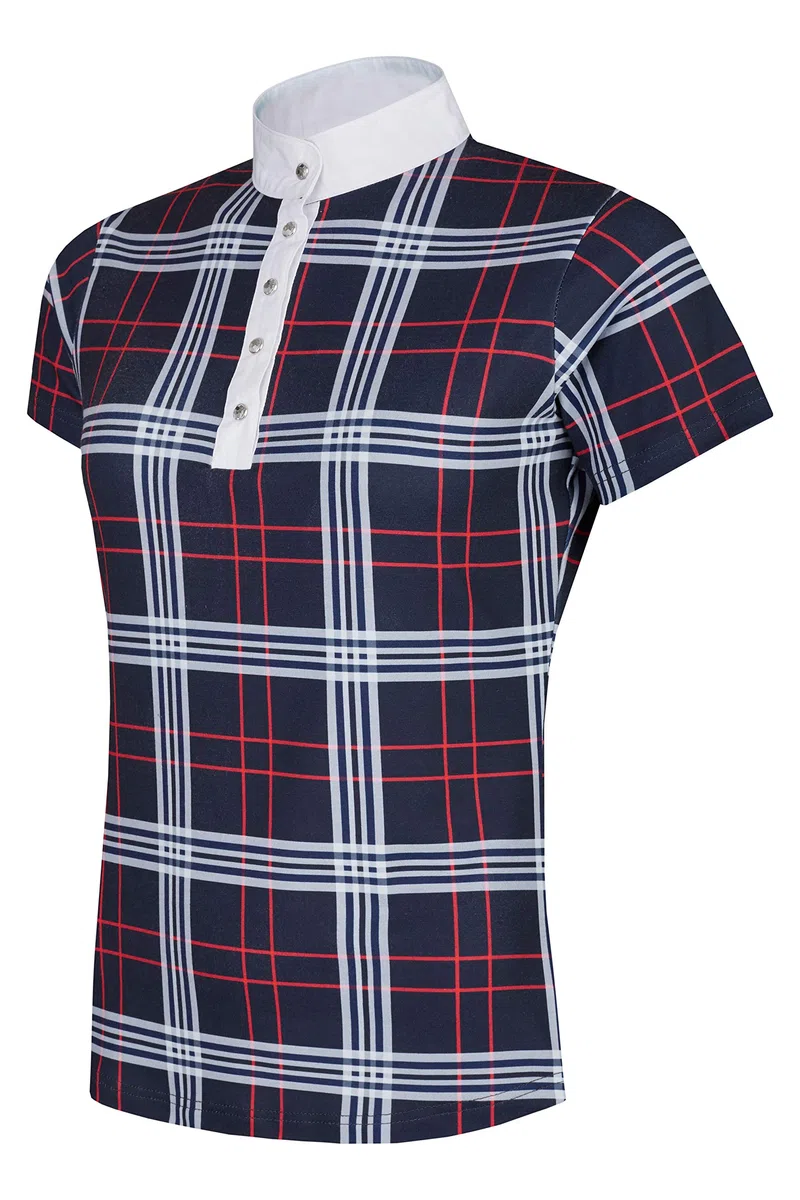 WAGNER Turniershirt, Reitshirt, Turnierbluse, Reitbluse, Competition Shirt (Blau, M)