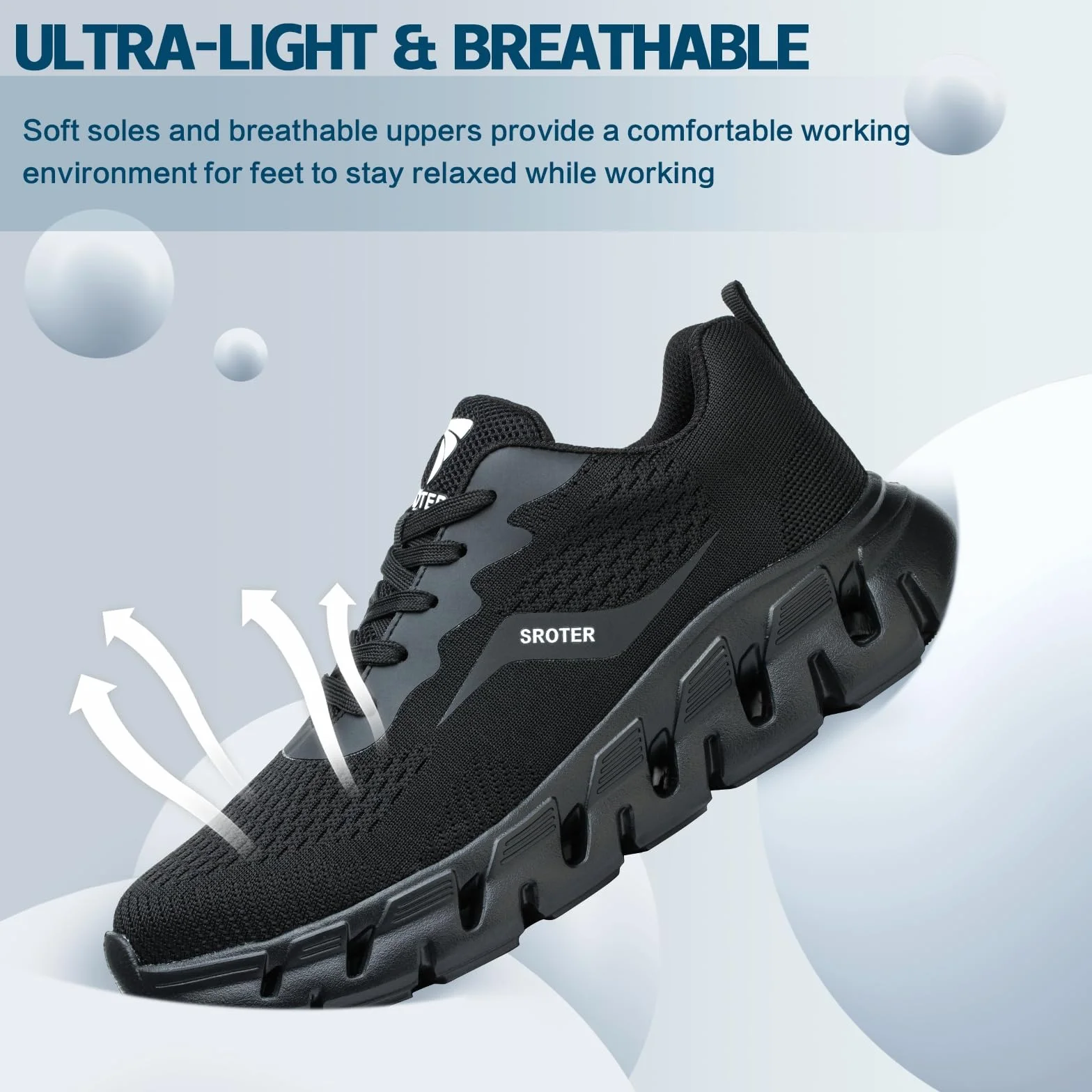 HEOAARG Arbeitsschuhe Herren Damen Sicherheitsschuhe mit Stahlkappe,Arbeitsschuhe Leicht Safety Shoes Atmungsaktiv Stahlkappenschuhe Sneakers