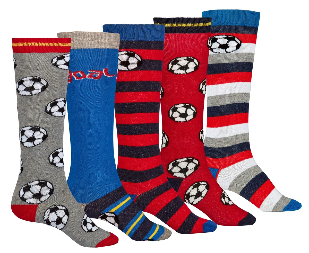 5er oder 10er Pack Kniestrümpfe Strümpfe Kinder Jungen Fussball Weltraum Mix Baumwolle Öko-Tex Standard 100