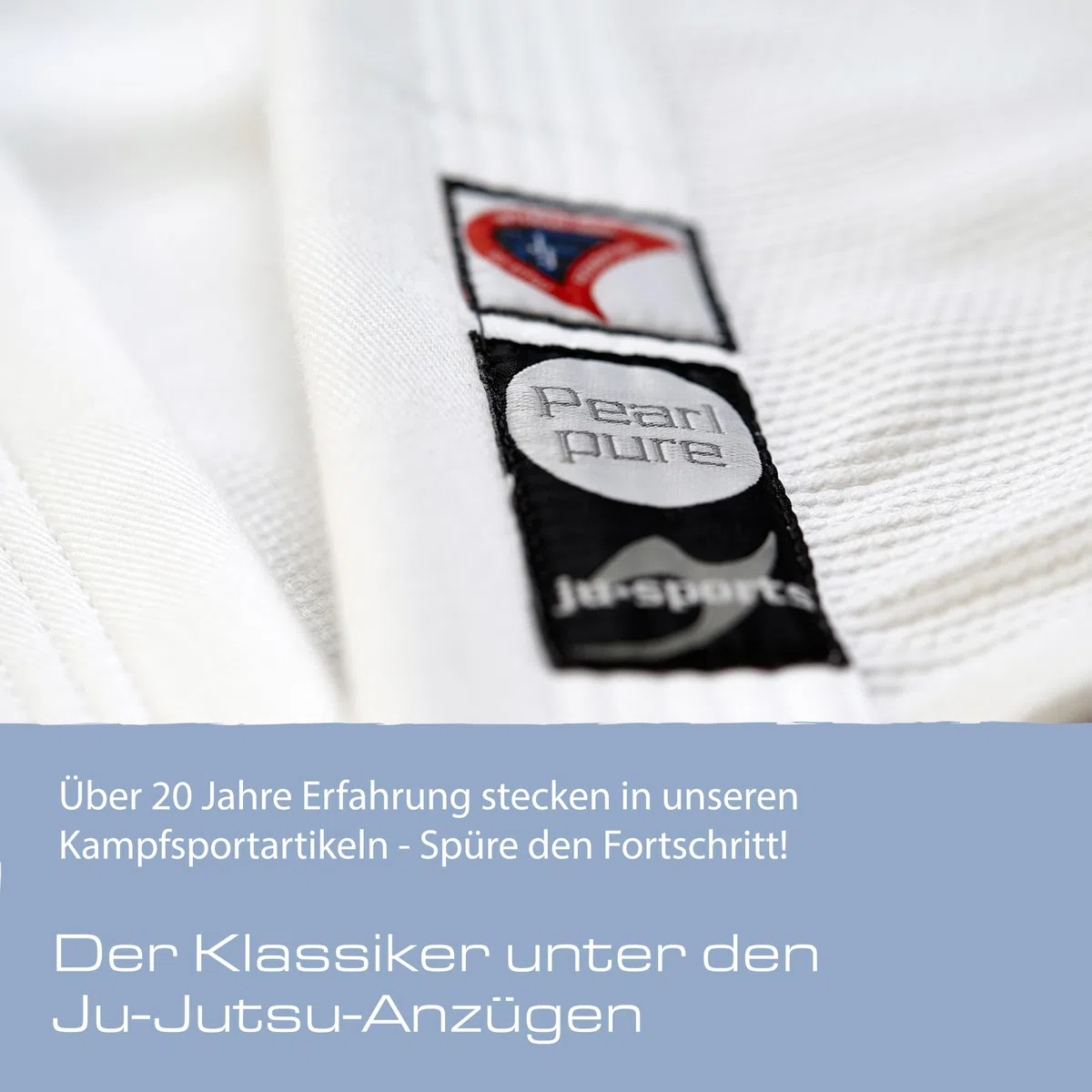 Ju-Sports BJJ Gi Pearl Pure weiß - Schmal geschnittener Brazilian Jiu Jitsu Anzug für Herren, 100% Baumwolle, Stoffgewicht 550 g/qm in Pearl-Webung