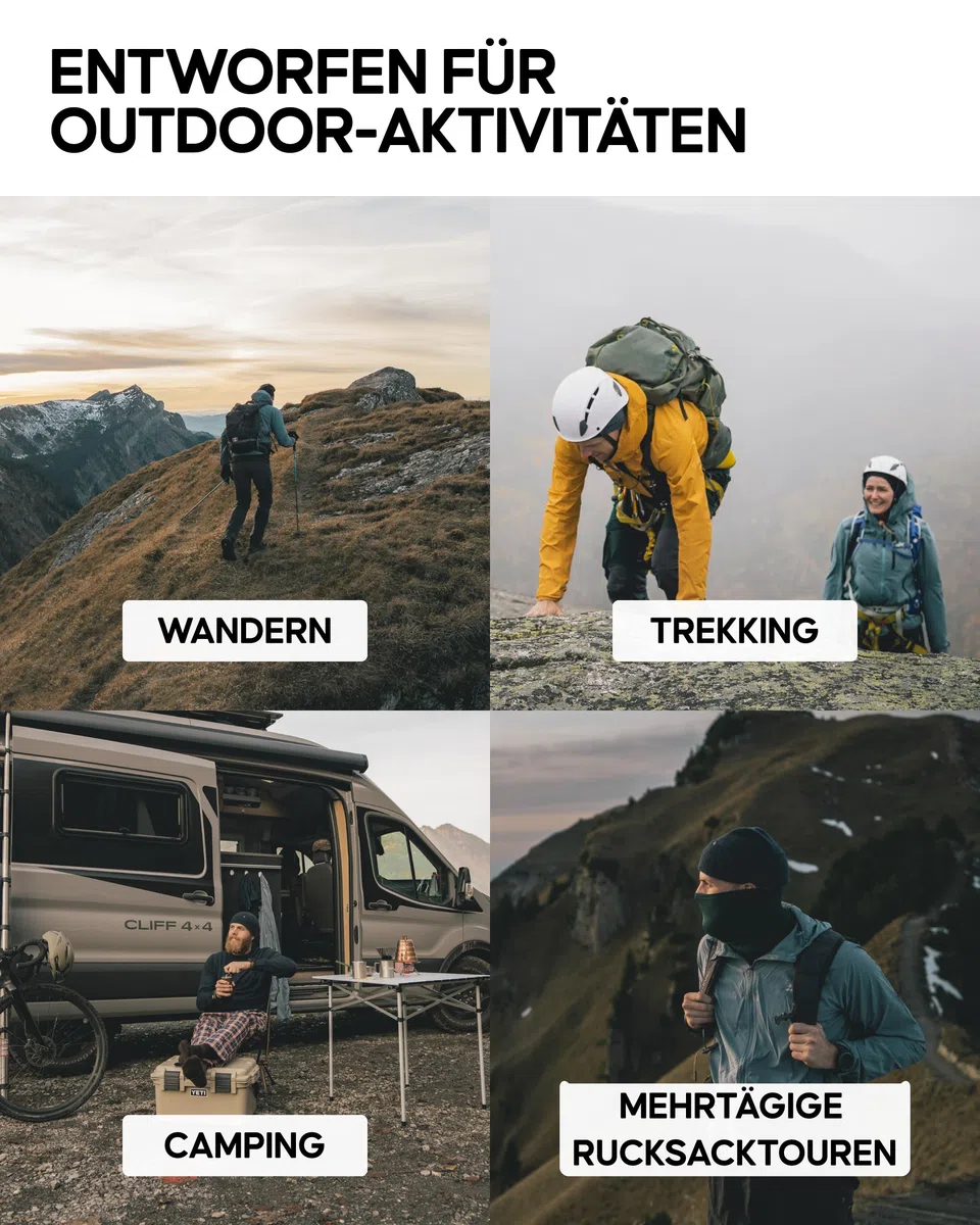 DANISH ENDURANCE Leichte Merino Wolle Wandersocken, Warme Wollsocken, Thermo Merino Socken, Gepolstert, Atmungsaktiv, Unisex, für Herren & Damen