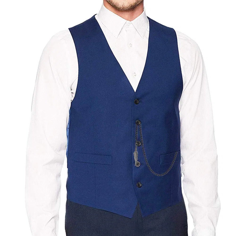 TREEWETO Taschenuhrkette mit T Bar Endstück Albert T-Bar Taschenuhr Kette mit Antiker Blatt-Anhänger und 2 Haken für Weste Knopfloch