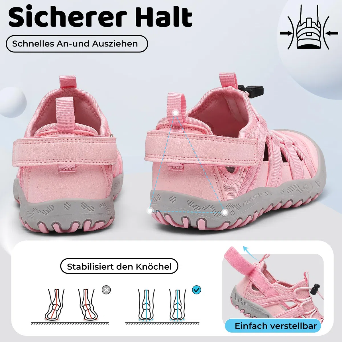 Mishansha Sandalen Kinder für Jungen Mädchen Outdoor Trekkingsandalen Atmungsaktive Sommer Sandals Gr.26-38 EU