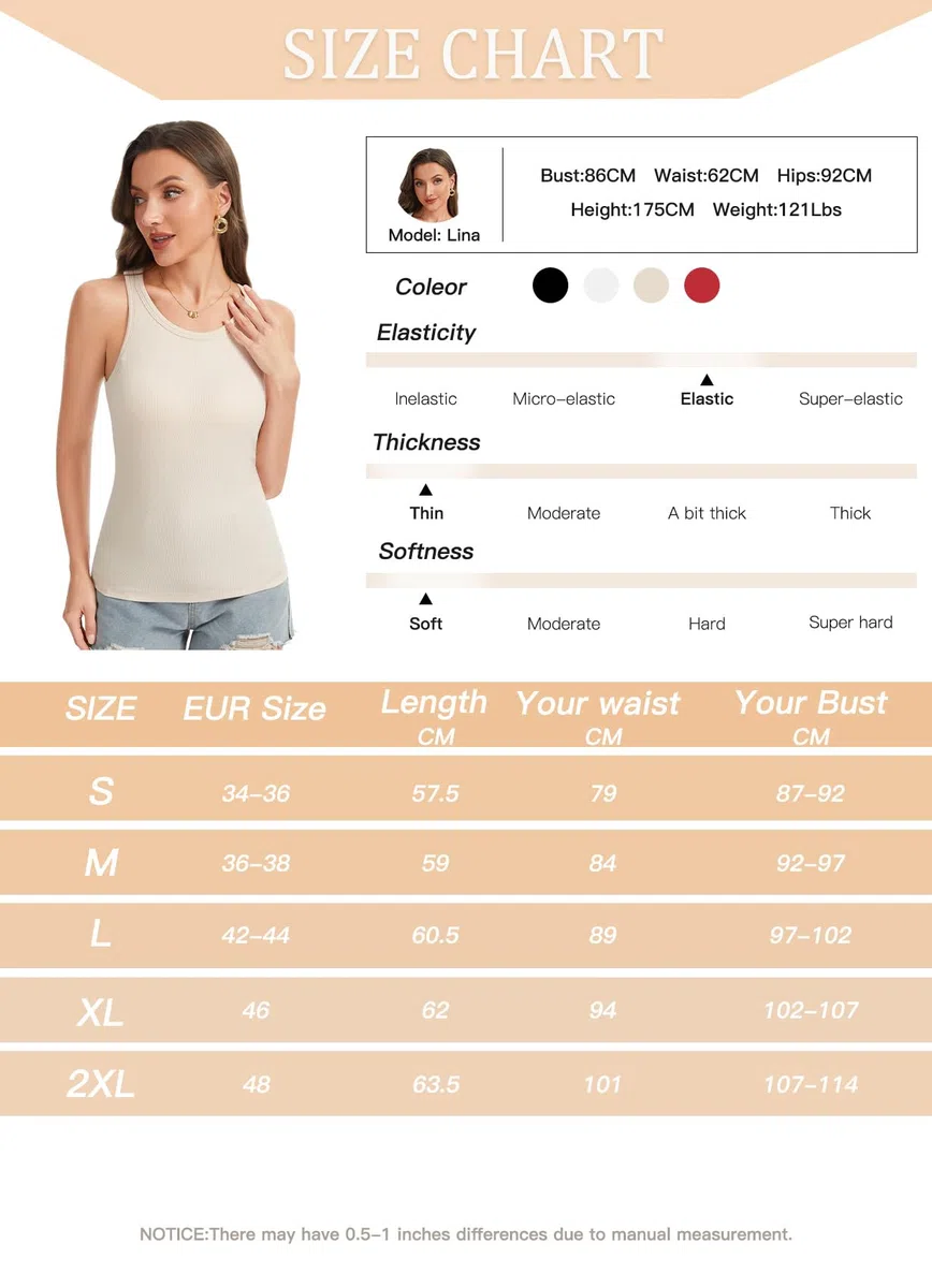 ANYFITTING Damen Unterhemd mit Integriertem BH Camisole Top mit Cups Sport Shirts Slim Fit ärmellose Bluse Gepolstert Tank Tops Sommer Yoga Cami für Frauen S-2XL