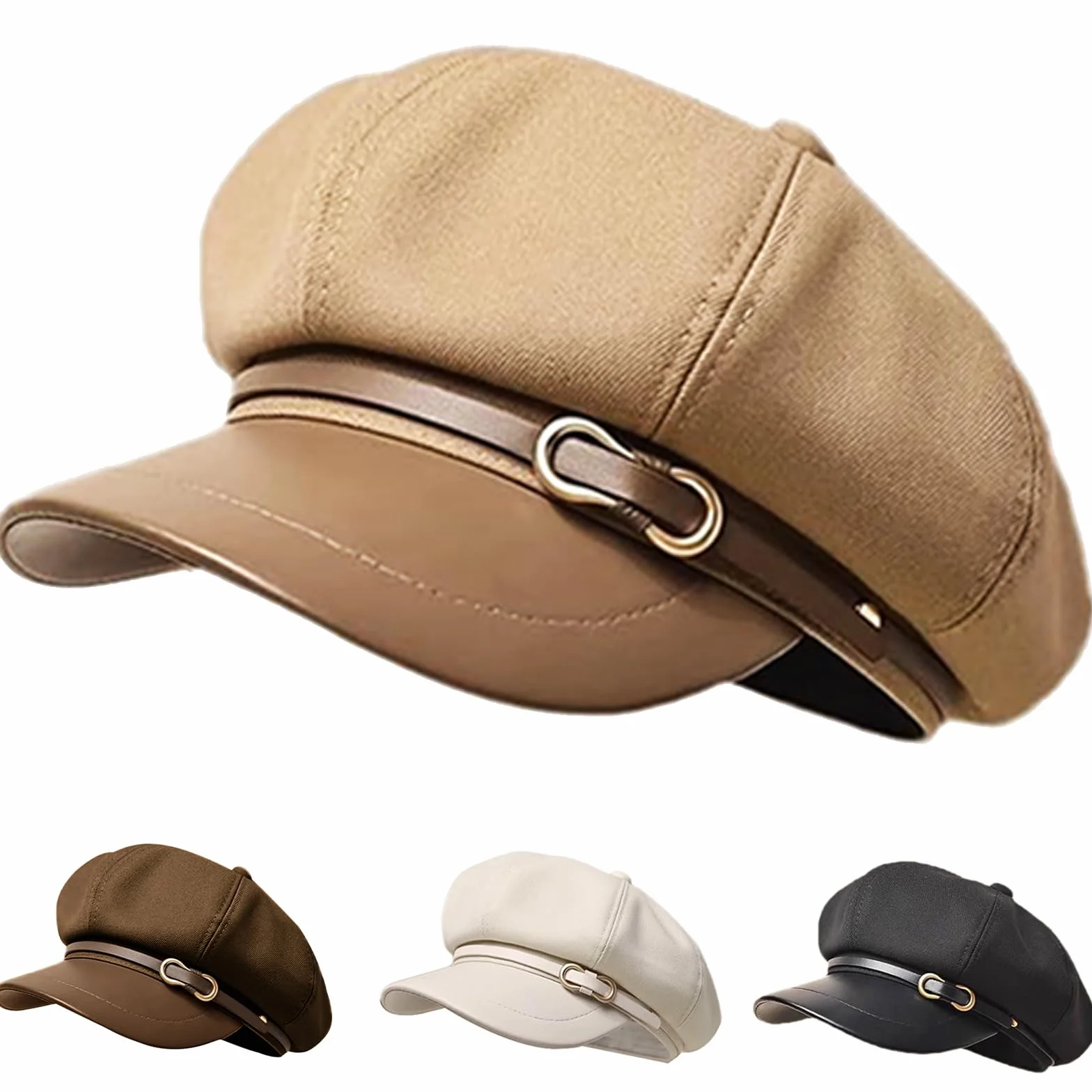 Damen-Hut mit achteckiger Form Newsboy-Hüte Baskenmütze Newsboy-Kappen Trendige niedliche Herbst- und Wintermützen