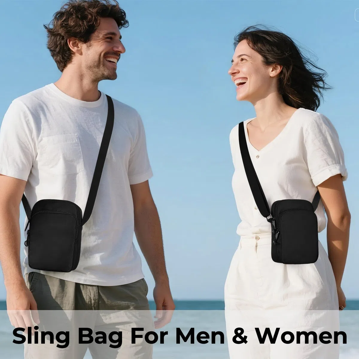 Anti Diebstahl Umhängetasche Chest Crossbody Bag Herren Schultertasche mit Reißverschluss Lock, RFID-Blockierung & Wasserdicht Sling Bag Tasche Klein Handtasche