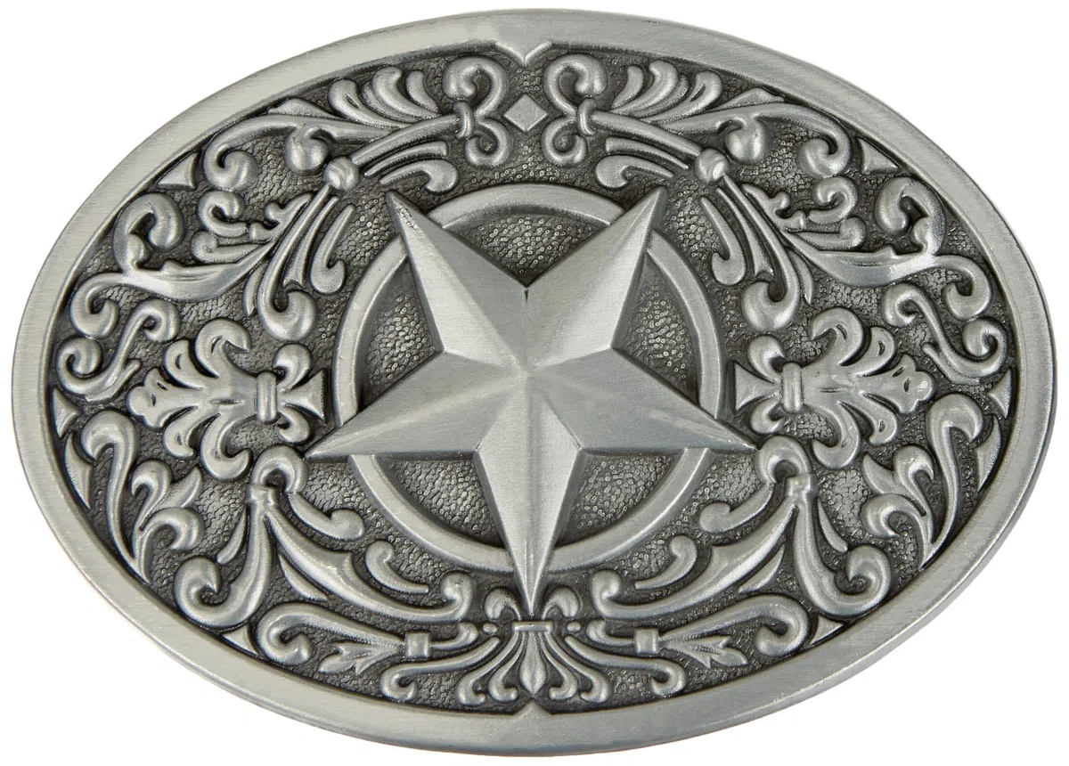 Gürtelschnalle Western Star Stern Cowboy 3D Optik für Wechselgürtel Gürtel Schnalle Buckle Modell 246