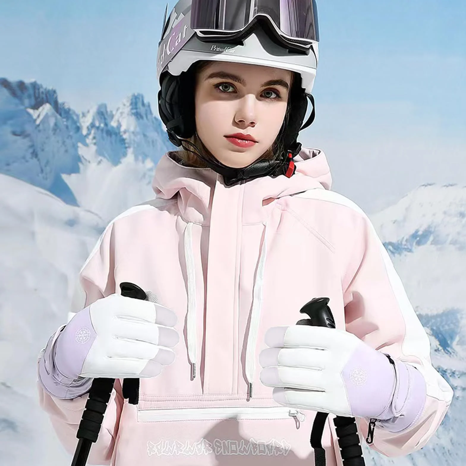 GEEKEO Winter Handschuhe Damen - Wasserdichte Warme Ski Thermo Touchscreen Handschuhe, Winddicht für Fahrrad, Snowboard, Reiten, Eislaufen und Schnee
