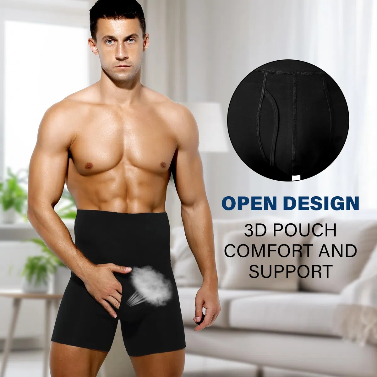 Casey Kevin Shapewear Boxershorts Herren, Bauchweg Herren, Hohe Taille Body Shaper Kompressionshosen Unterwäsche