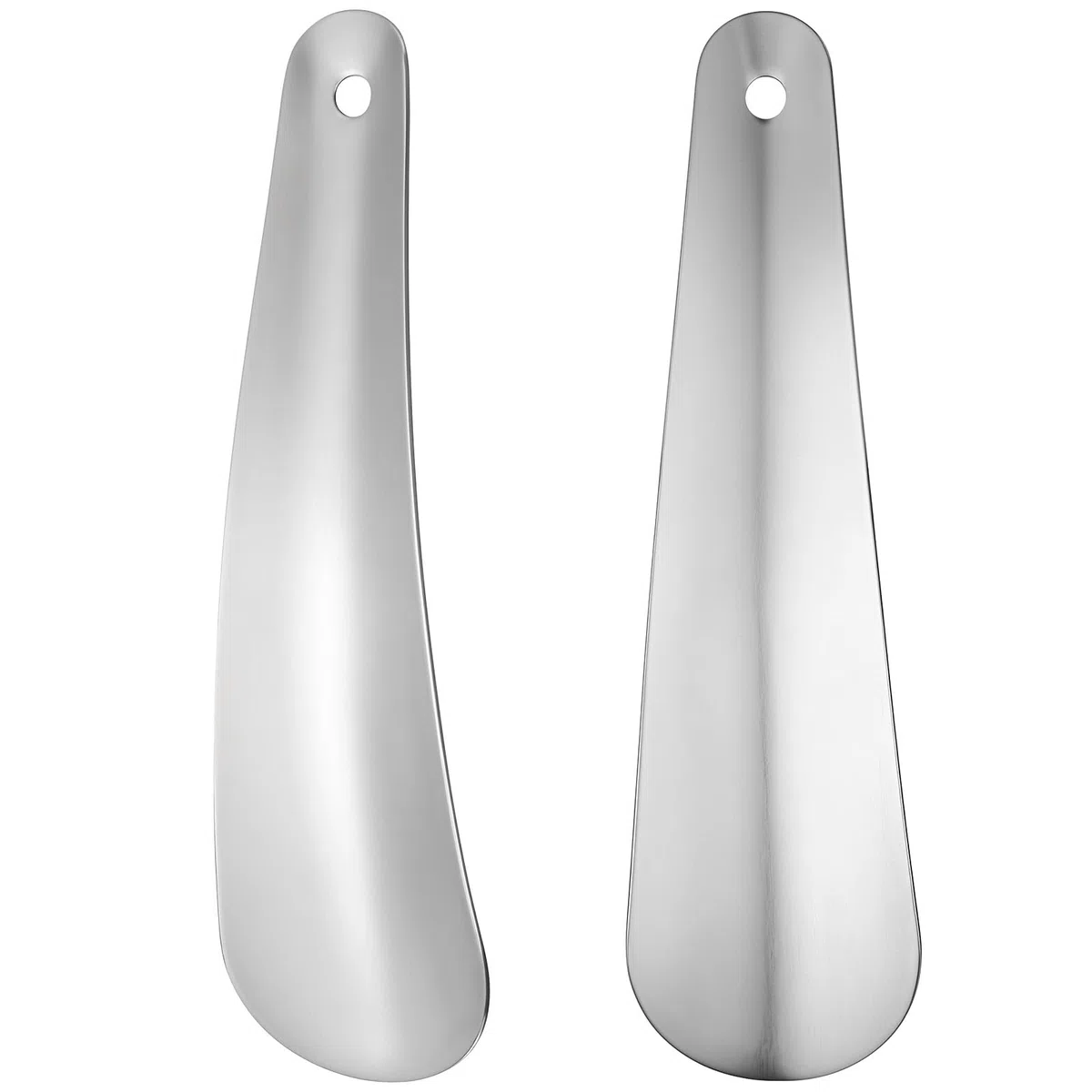 2 Stück Schuhlöffel Klein, 16 cm Kurz Schuhanzieher Edelstahl mit Aufhängelöchern Metall Schuhlöffel Schuhloeffel Unterwegs Schuhhelfer zum Anziehen für Männer Frauen und Senioren