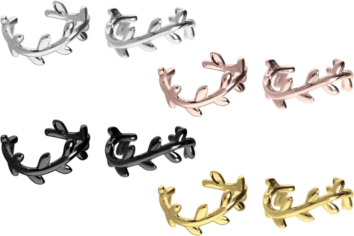 PIERCINGLINE Chirurgenstahl Fake Ohrring Ohrklemme Ear Cuff RANKE 4 stylischen Farben
