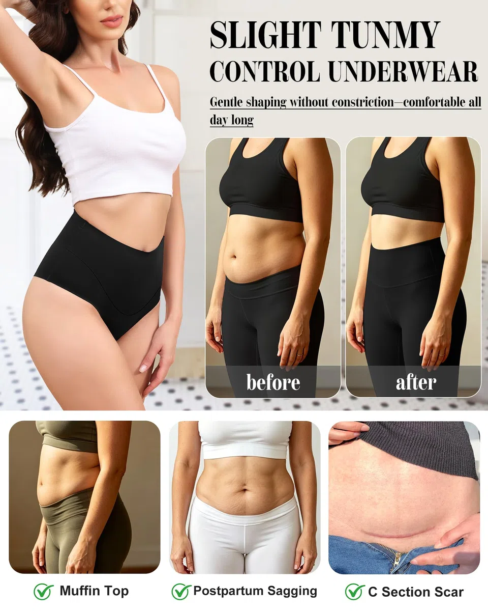 Levao Bauchweg Unterhose Damen Shapewear Miederhose String Tanga Figurformende Unterwäsche Hoher Taille Shaping Bauch Weg Hose für Frauen