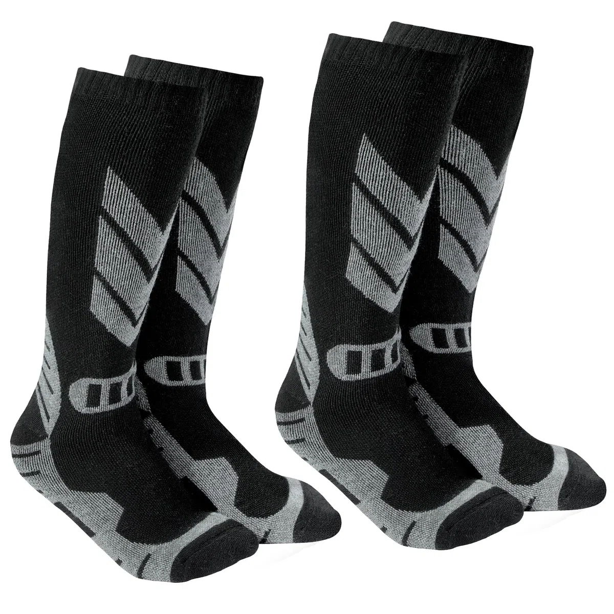 Warme Kinder Skisocken - 2 Paar aus Merinowolle und Baumwolle gefertigte Skisocken, Knielange Winter-Wärme Snowboard-Thermo-Socken für Jungen, Mädchen und Kleinkinder