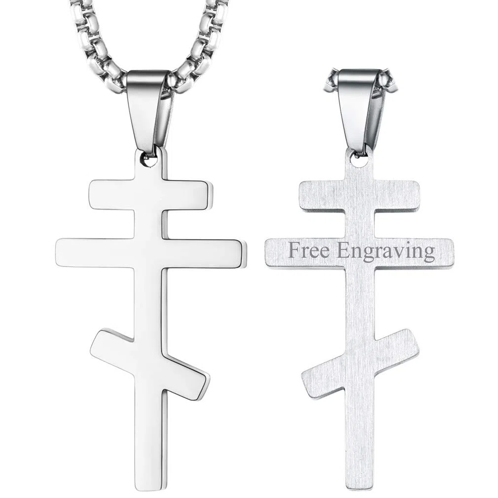 FaithHeart Orthodox Kreuz Kette mit für Herren Damen, Punk Halskette mit Kreuz des Orthodoxen，Edelstahl/925 Orthodoxe Kreuz，Kette mit Anhänger für Orthodoxe Christen