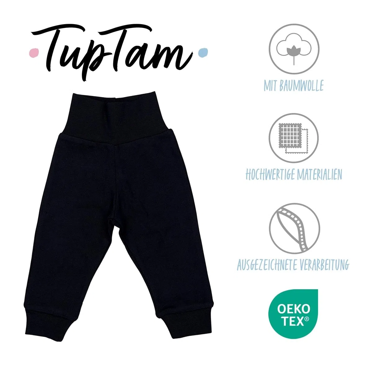 TupTam Pumphose Baby Jungen 3er Pack – Bequeme Baby Hosen Jungen aus Baumwolle, Oeko-TEX Zertifiziert