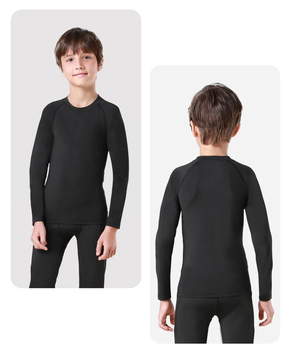 Niksa Thermounterwäsche Set für Jungen 5-12J - Extra Warme Ski & Sportunterwäsche, Hochatmungsaktiv als Basis für Fußball, Wandern & Radfahren,4 Jahreszeiten Funktionswäsche