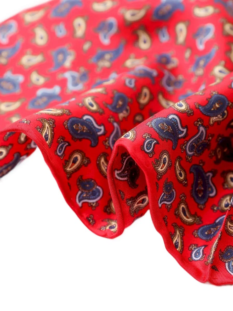 Unisex handrolliertes SeidenHalstuch Seide Nickituch Bandana für Damen Herren