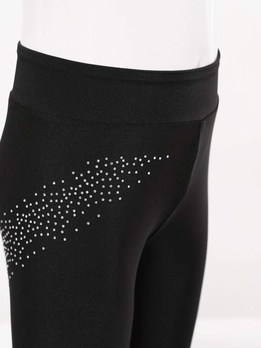 inhzoy Kinder Mädchen Eiskunstlauf Leggings Hose Mit Glitzer Strasse Stretch Sportleggins Turnhose Gymnastik Tanz Strumpfhose