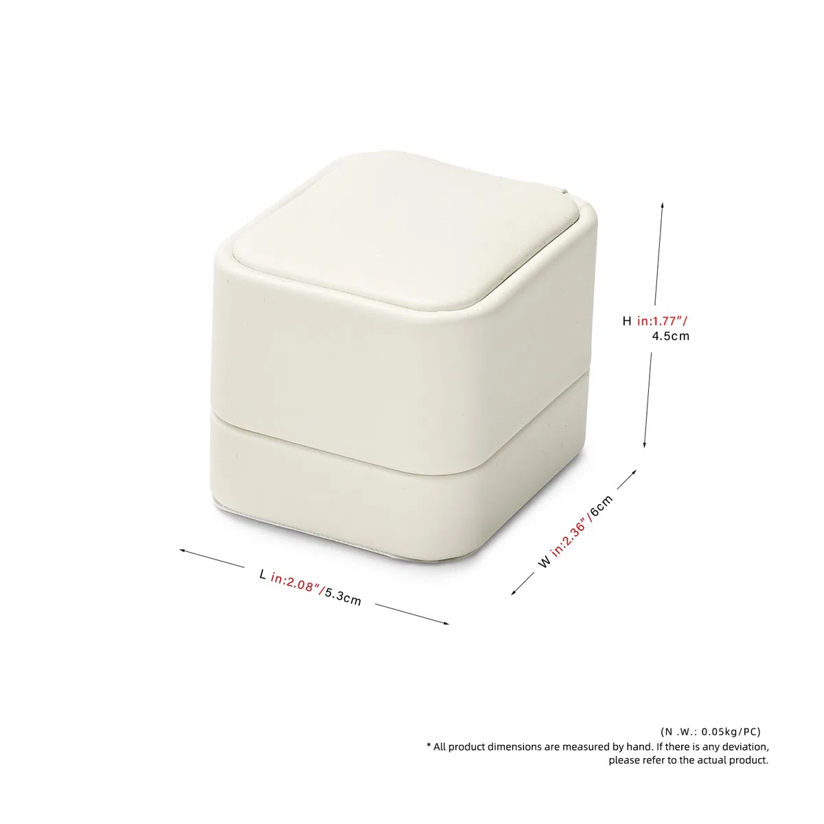 Oirlv PU Leder Beige Klassisch Ringbox Verlobungsring Box,Ringschatulle für Hochzeit,Vorschlags