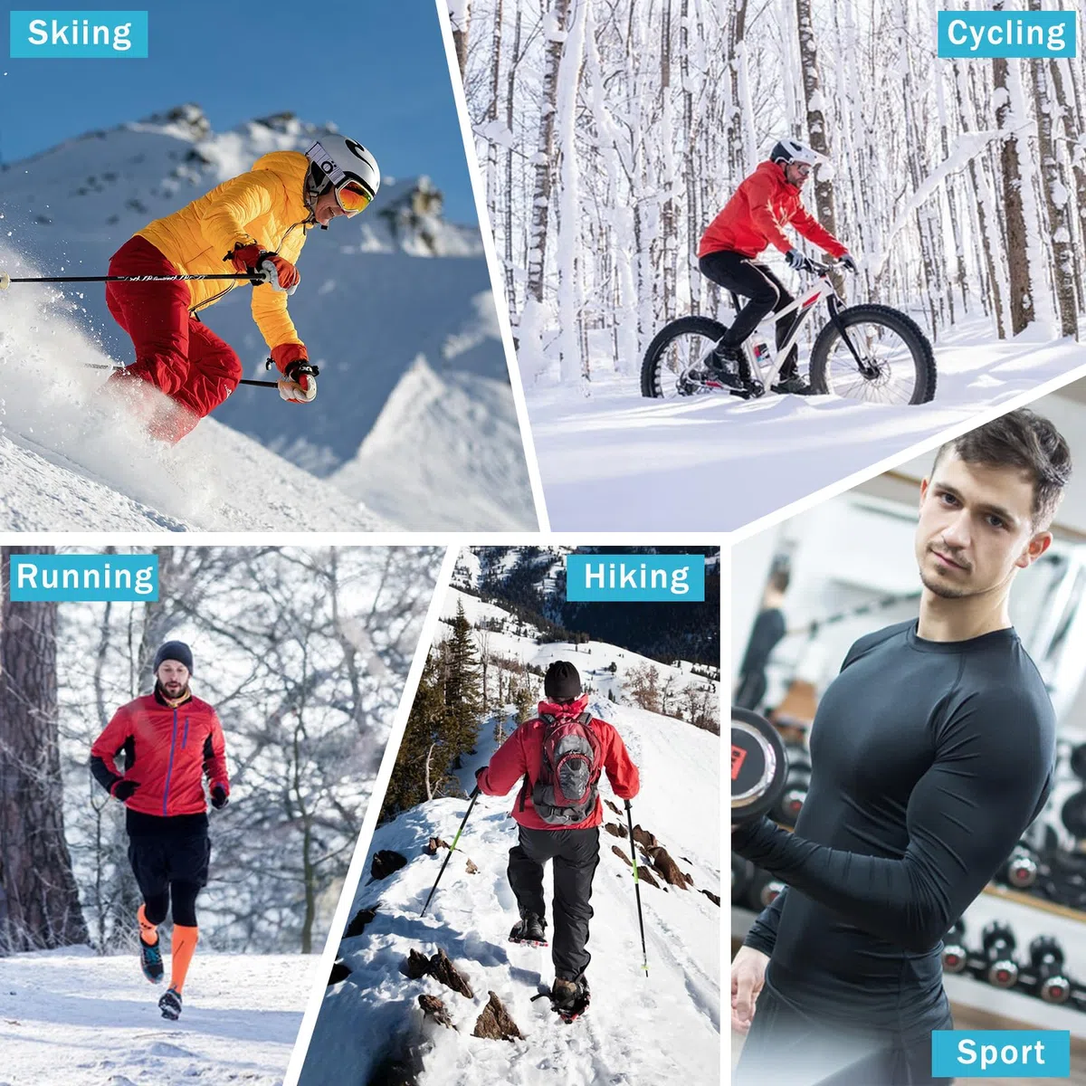 NuCamper Thermoshirt Herren Thermo Unterhemd Herren Thermounterwäsche Oberteile Langarm Thermohemd Winter Funktionsunterwäsche Skiunterwäsche Langarmshirt Warm Unterwäsche Thermounterhemd Longsleeve
