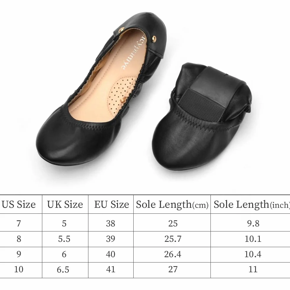OFFCUP Damen Ballerina Leder, Damen Klassische Ballerinas Flach | Ballerinas Runde Zehe, Freizeit Tanzschuhe Ballerinas Damen Flats Schuhe Weich Leicht Bequem, Gr.38-41
