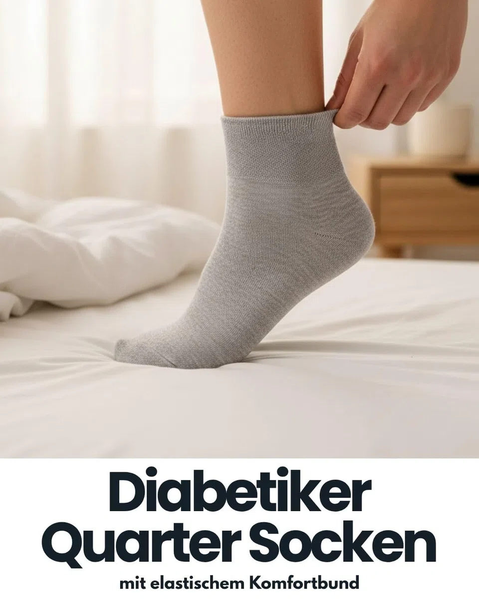sockenkauf24 10 Paar kurze Diabetikersocken für Herren & Damen ohne Gummibund & ohne Naht Quarter Diabetiker Socken Kurzschaft mit Komfortbund ohne Gummi