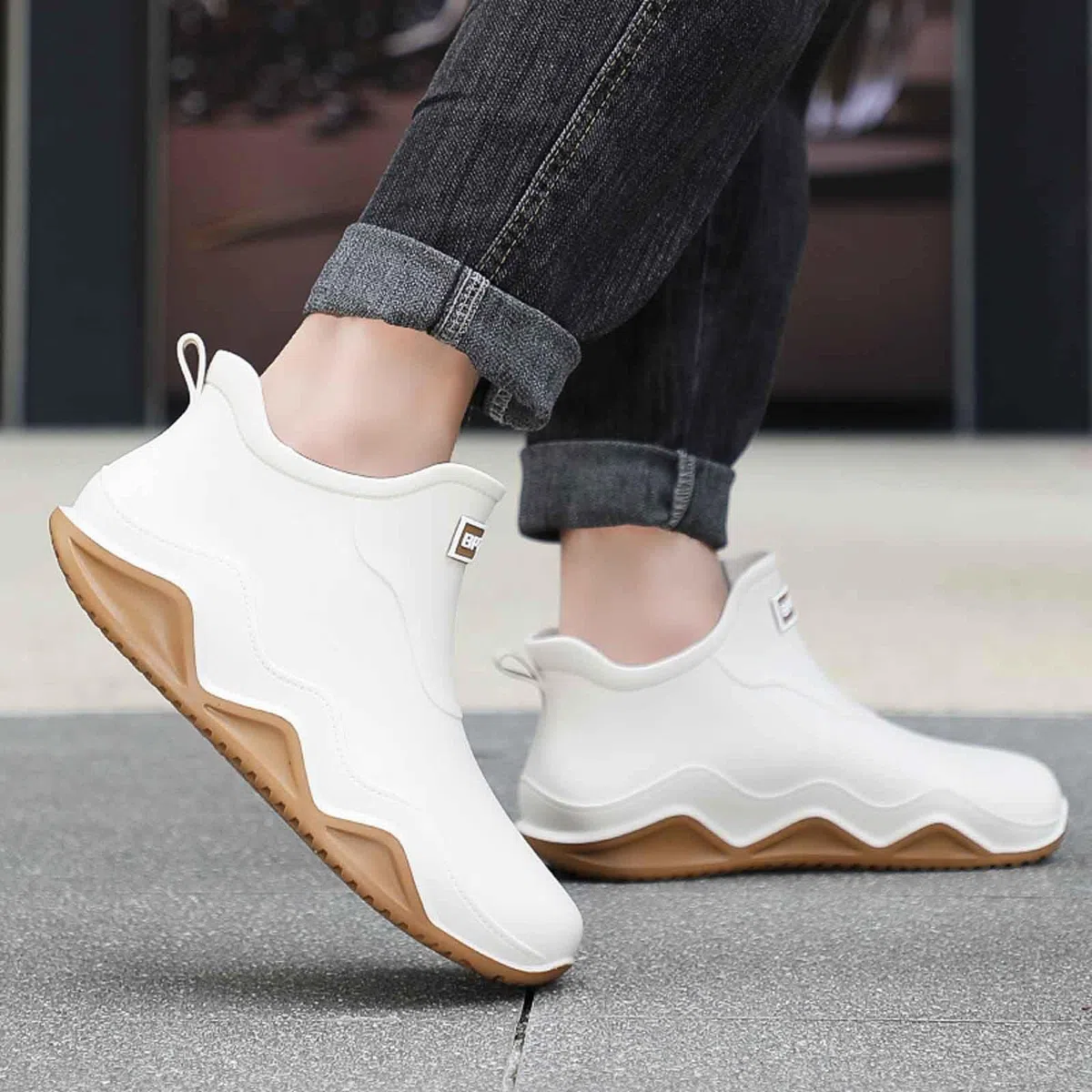 Gummistiefel Damen Rutschfest Bequem Regenstiefel Stiefeletten Outdoor Atmungsaktiv Regenschuhe Gartenschuhe Leicht Wasserdichte Boots Sommer Garten Arbeitsschuhe