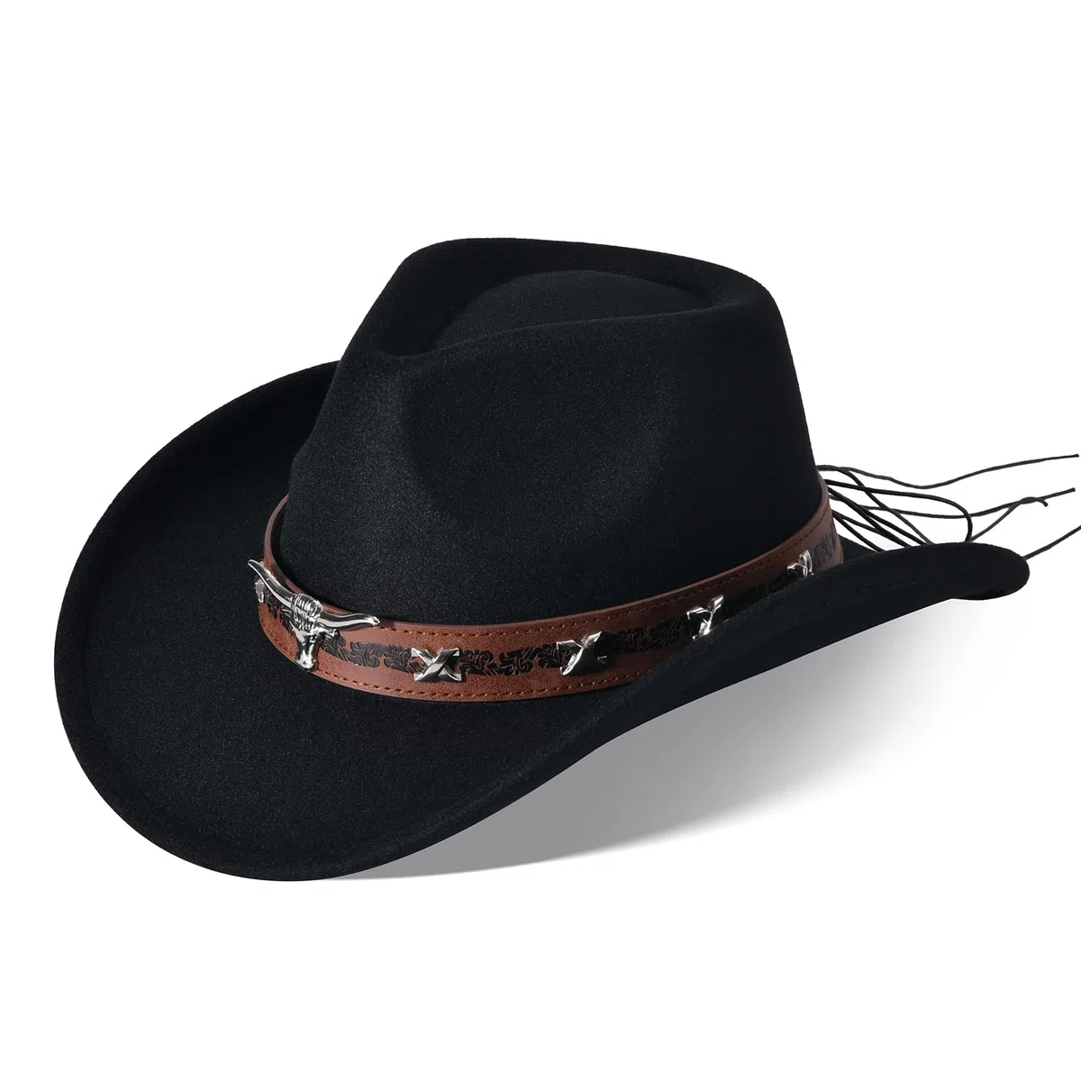 Cowboy Hut Herren Cowboyhut Damen Westernhut Fedora Hut Cowboy Hut mit Band Breiter Krempe