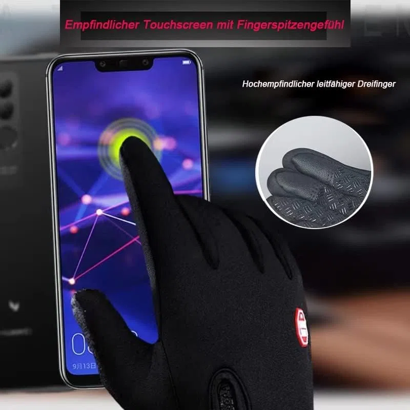PCFING Winter Handschuhe Damen, Unisex Touchscreen Warm Handschuhe, Wasserdicht, Winddicht & rutschfest-L