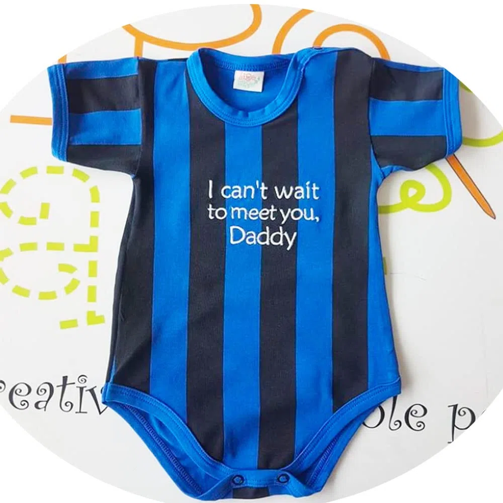 Body Spielanzug Baby mit schwarzen und blauen Streifen