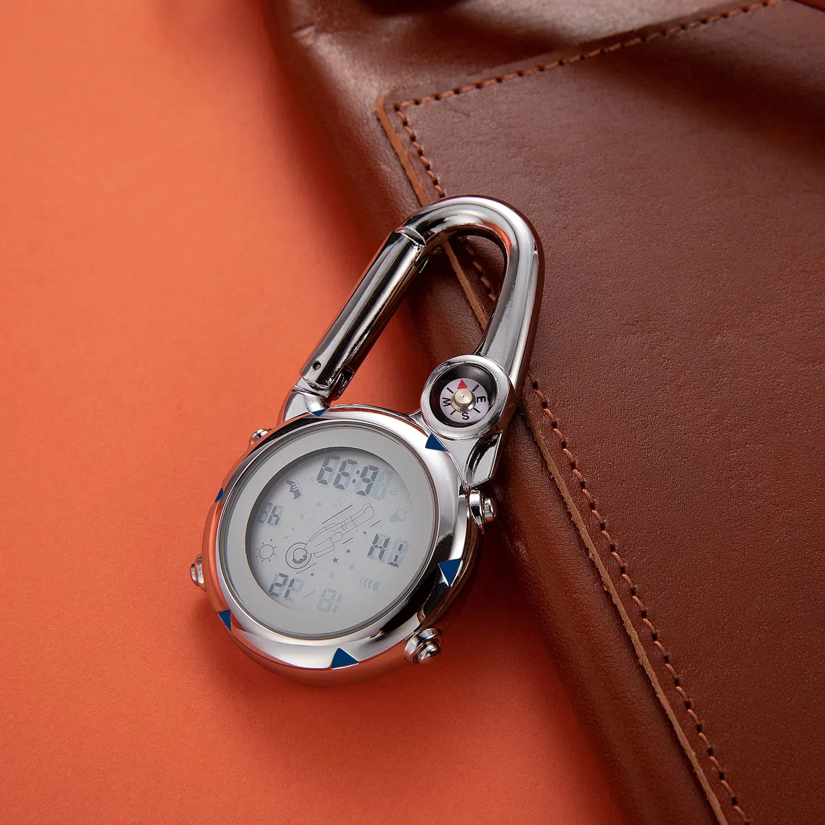 JewelryWe Karabineruhr Digital Taschenuhr mit Karabiner Digitaluhr Elektronische Uhr für Ärzte Krankenschwestern Sanitäter Outdoor